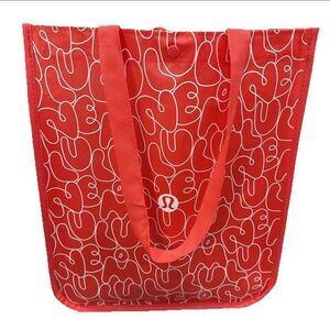 NWT Lululemon Athletica Large Red Reusable Shopping Tote Bag - New Design
